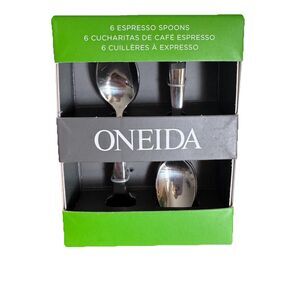 Oneida Espresso Coffee Spoons Glossy Set of 6 Stainless Steel 4” NOCHA New Box